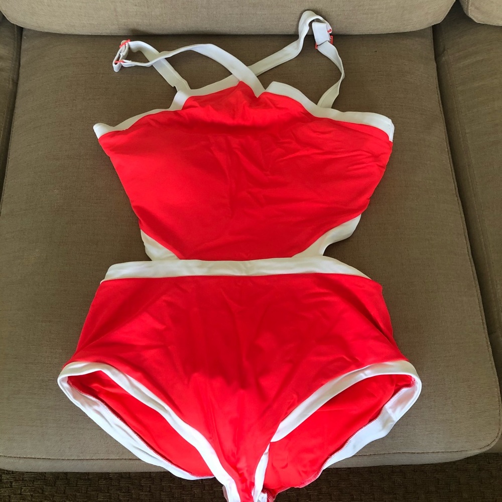 Orange/red Aerie one piece swimsuit